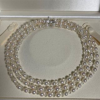 タサキ(TASAKI)の【超美品】Tasaki7-7.4mmロングネックレス120cmクリスタル&パール(ネックレス)