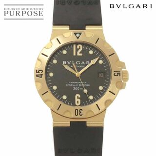 ブルガリ(BVLGARI)のブルガリ BVLGARI ディアゴノ スクーバ SD38G メンズ 腕時計 デイト ブラック 文字盤 K18YG 自動巻き Diagono VLP 90210227(腕時計(アナログ))