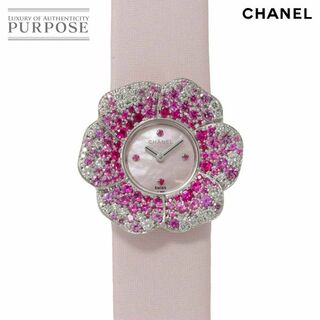 シャネル(CHANEL)のシャネル CHANEL カメリア H1652 レディース 腕時計 ダイヤモンド ピンクサファイア ベゼル K18WG クォーツ Camellia VLP 90227826(腕時計)