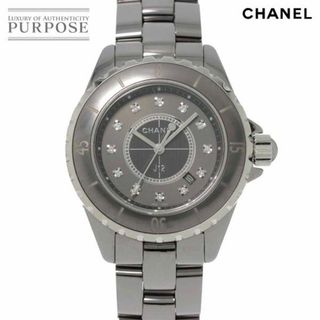 シャネル(CHANEL)のシャネル CHANEL J12 クロマティック 33mm H3242 レディース 腕時計 12P ダイヤ デイト グレー セラミック クォーツ ウォッチ VLP 90235451(腕時計)