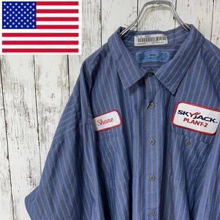 CINTAS アメリカ古着 ビックサイズ長袖ワークシャツ ワッペン刺繍 メンズ(シャツ)