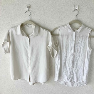 ジーユー(GU)のレディース　トップス　2枚(シャツ/ブラウス(半袖/袖なし))