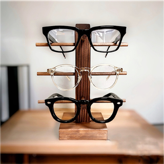 3段　メガネスタンド　サングラススタンド　スタンド　木製　メガネケース　無垢材(サングラス/メガネ)