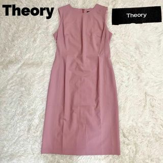 セオリー(theory)の極美品　Theory セオリー　ピンク　ワンピース　ロング　ノースリーブ　ウール(ひざ丈ワンピース)