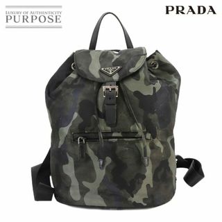 プラダ(PRADA)の新品同様 プラダ PRADA カモフラージュ柄 バックパック リュックサック ナイロン サフィアーノレザー マルチカラー BZ0032 VLP 90235645(その他)