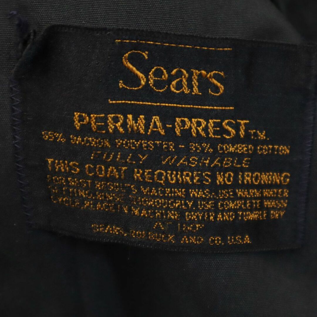 シアーズ 70s ヴィンテージ ステンカラーコート 黒 Sears メンズ シアーズ 70s ヴィンテージ ステンカラーコート 黒 Sears メンズ