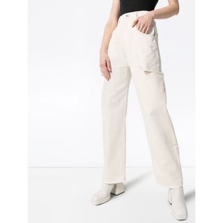 マルタンマルジェラ(Maison Martin Margiela)のmaison margiela スラッシュデニム　白(デニム/ジーンズ)