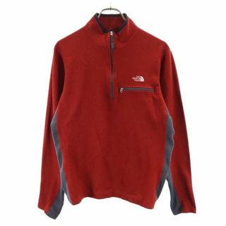 ザノースフェイス(THE NORTH FACE)のノースフェイス RN#61661 アウトドア 長袖 ハーフジップ Tシャツ M レッド系 THE NORTH FACE メンズ(Tシャツ/カットソー(七分/長袖))