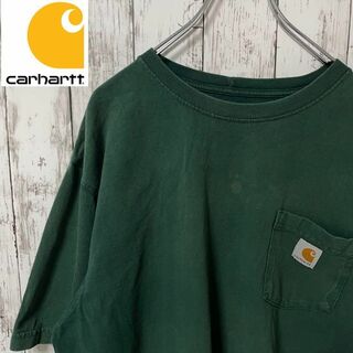 カーハート(carhartt)のカーハート アメリカ古着 ビッグサイズ ワンポイントロゴＴシャツ半袖 グリーン(Tシャツ/カットソー(半袖/袖なし))