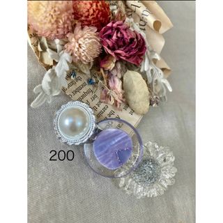 200ミニヘアクリップ　ハンドメイド　ヘアアクセサリー　パール　パープル(バレッタ/ヘアクリップ)