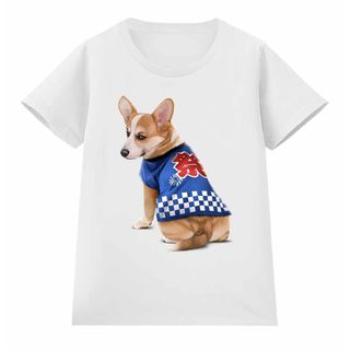 コーギー 犬 いぬ 法被 夏祭り 花火 半袖 Tシャツ メンズ レディース(Tシャツ(半袖/袖なし))