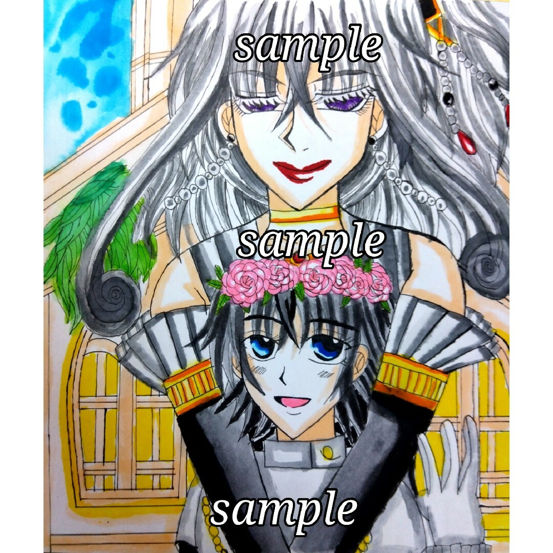 手描きイラスト✨✨【イラストオーダー 色紙 ケント紙】の通販 手描きイラスト✨✨【イラストオーダー 色紙 ケント紙】の通販