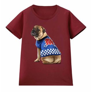 ブルマスティフ 犬 いぬ 法被 夏祭り 花火 半袖 Tシャツ メンズ レディース(Tシャツ(半袖/袖なし))