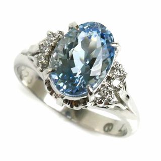 Pt900プラチナ アクアマリン リング・指輪 アクアマリン2.23ct ダイヤモンド0.07ct 11.5号 5.2g レディース【中古】(リング(指輪))