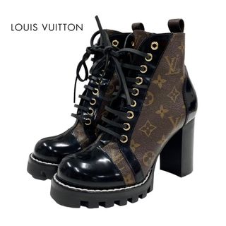 ルイヴィトン(LOUIS VUITTON)のルイヴィトン LOUIS VUITTON スタートレイルライン モノグラム ブーツ ショートブーツ 靴 シューズ レザー ブラウン ブラック アンクルブーツ レースアップ(ブーツ)