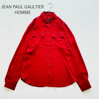 ジャンポールゴルチエ(Jean-Paul GAULTIER)のJean Paul Gaultier HOMME 長袖シャツ とろみ 赤 M(シャツ)