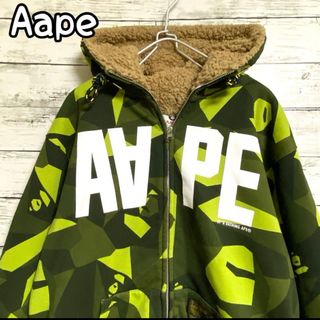 エーエイプバイアベイシングエイプ(AAPE BY A BATHING APE)の超希少　美品　エーエイプ　カモフラ　迷彩　ボア フリース　XLサイズ(その他)