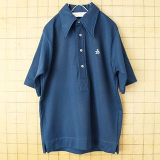 マンシングウェア(Munsingwear)の70s80s USA製MUNSINGWEAR ポロシャツ Mネイビー ss138(ポロシャツ)