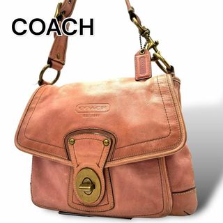 コーチ(COACH)のCOACH コーチ　ショルダーバッグ　ピンク　レザー　B005(ショルダーバッグ)