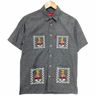 シュプリーム(Supreme)のSUPREME シュプリーム 刺繡 キューバシャツ グレー サイズS 正規品 / B5506(シャツ)