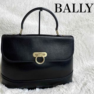 Bally - 美品 BALLY バリー ガンチーニ ブラックフォーマル ハンドバッグ レザー