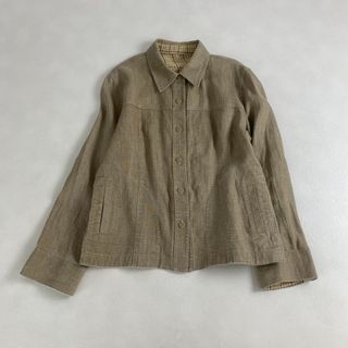 シャツ　極美品　リネン100% 麻　リバーシブル　ジャケット　Felice　茶(シャツ/ブラウス(長袖/七分))