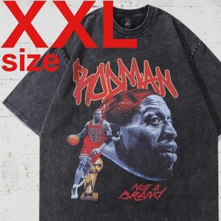 デニスロッドマン　Rodman　ブルズ　バスケ　ラップTシャツ　ブラック　XXL(Tシャツ/カットソー(半袖/袖なし))