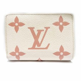 ルイヴィトン(LOUIS VUITTON)の美品 ヴィトン 折り財布 M81927 ☆ ポルトフォイユ・クレア アンプラント レザー 二つ折り ジャイアント ▼ LOUIS VUITTON ベージュ 6D(財布)