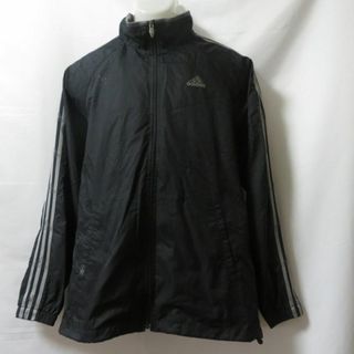 アディダス(adidas)の【中古】 【送料無料】 古着 メンズL adidas/アディダス 裏メッシュ ウインドブレーカージャケット ジップ スポーツ カジュアル ブラック/グレー 346130(その他)