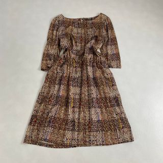 ニジュウサンク(23区)のニジュウサンク　ワンピース　美品 23区 大きいサイズ 総柄 44 2XL(ロングワンピース/マキシワンピース)