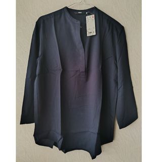 ユニクロ(UNIQLO)のレーヨンスタンドカラーブラウス(七分袖)(シャツ/ブラウス(長袖/七分))