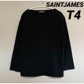 セントジェームス(SAINT JAMES)のセントジェームス ウェッソン 無地 黒 T4 国内正規品(Tシャツ/カットソー(七分/長袖))