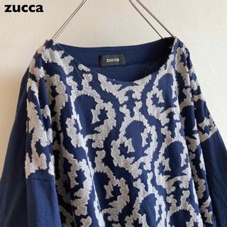 ズッカ(ZUCCa)のzucca ズッカ コットン ジャガード ビッグシルエット カットソー ロンT(カットソー(長袖/七分))