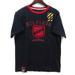 トミーヒルフィガー(TOMMY HILFIGER)のトミーヒルフィガー エンブレム ロゴ ワッペン Tシャツ 半袖 ネイビー 紺 M(Tシャツ/カットソー(半袖/袖なし))