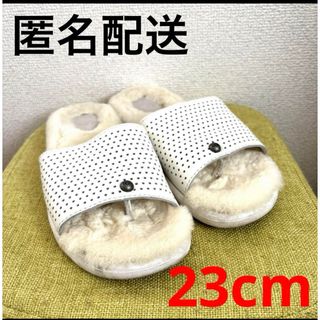 アグ(UGG)のUGGレディースサンダル　ファーサンダル　スリッパ　白　ホワイト23㎝　USA6(サンダル)