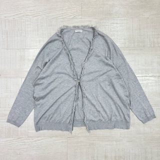 ブルネロクチネリ(BRUNELLO CUCINELLI)の美品 BRUNELLO CUCINELLI 装飾 フリンジ ワイド カーディガン(カーディガン)