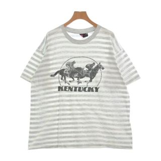 その他 ソノタ Tシャツ・カットソー XL 白xグレー(ボーダー) 【古着】【中古】(Tシャツ/カットソー(半袖/袖なし))