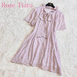 ローズティアラ(Rose Tiara)のローズティアラ チュニック ミニワンピース 2XL 46 フリル ボウタイ(チュニック)