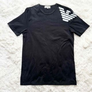 EMPORIO ARMANI Tシャツ　ブラック　デカロゴ　サイズL(Tシャツ/カットソー(半袖/袖なし))