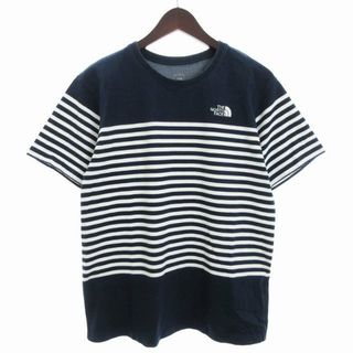 ザノースフェイス(THE NORTH FACE)のザノースフェイス セオアルファ ボーダー Tシャツ 半袖 紺 ネイビー L(Tシャツ/カットソー(半袖/袖なし))