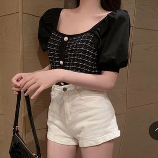 【人気商品】レディース　トップス　黒　半袖　女性　大人　ブラック　セクシー　清楚(シャツ/ブラウス(半袖/袖なし))