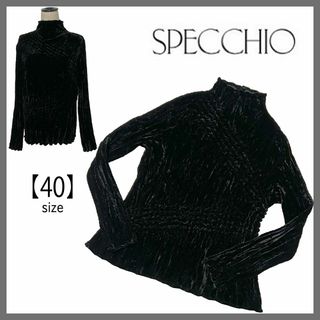 スペッチオ(SPECCHIO)のハイネックトップススペッチオ シャトルプリーツ 高級ベルベット SPECCHIO(シャツ/ブラウス(長袖/七分))