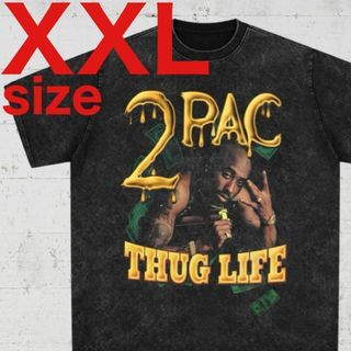 2PAC　THUG LIFE　サグライフ　ラップ　Tシャツ　ブラック　XXL(Tシャツ/カットソー(半袖/袖なし))