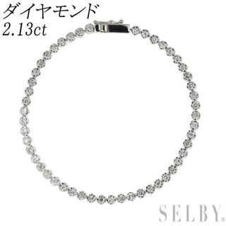 K14WG/ Pt900 ダイヤモンド ブレスレット テニス 2.13ct(ブレスレット/バングル)