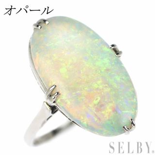 Pt800 オパール リング 千本透かし 陽刻ヴィンテージ製品 (リング(指輪))