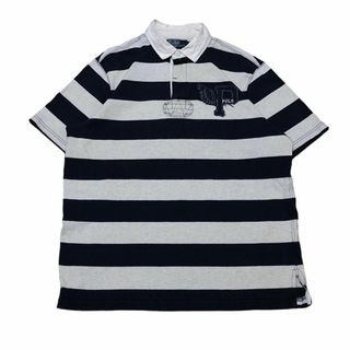 POLO RALPH LAUREN - ポロラルフローレン 長袖ラガーシャツ ボーダー ワッペン 夏物古着 y62