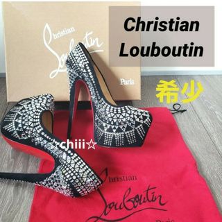 クリスチャンルブタン(Christian Louboutin)のクリスチャンルブタン スワロフスキー ストーン パンプス 34 BLACK 黒(ハイヒール/パンプス)