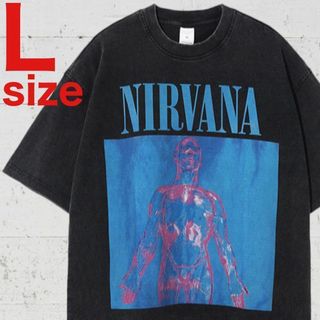 NIRVANA（ニルヴァーナ） 半袖　バンド　Tシャツ　ブラック　Lサイズ(Tシャツ/カットソー(半袖/袖なし))