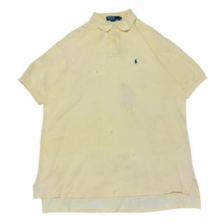 ポロラルフローレン(POLO RALPH LAUREN)のUSA製ポロラルフローレン 半袖ポロシャツ イエロー ポニー 夏物古着y63①(ポロシャツ)