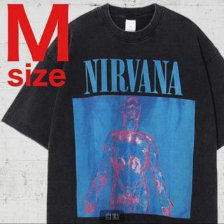 ニルヴァーナ　NIRVANA　半袖　バンド　Tシャツ　ブラック　ブルー　Mサイズ(Tシャツ/カットソー(半袖/袖なし))